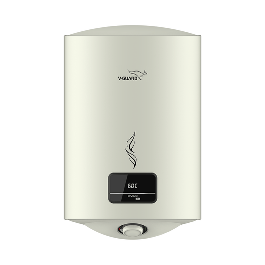 V-Guard Divino DG Geyser 25 Litre Water Heater with Digital Display | Suitable for Hard Water | High Energy Efficiency | Advanced 4 layered Safety | 5 Year Inner Tank Warranty by V-Guard