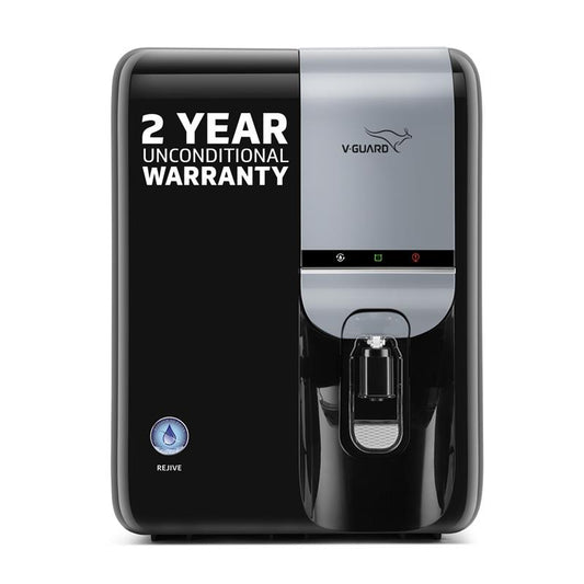 V-Guard Rejive 2X RO UF Alkaline Water Purifier with Stainless Steel Tank | No Service Cost for 2 Years: True Unconditional Warranty | 8 Stage | Triple Powered Alkaline Health Charger | 5.5 L