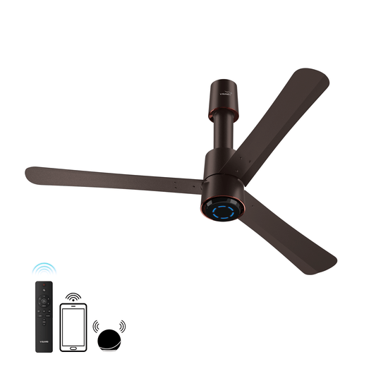 V-Guard INSIGHT-X Premium BLDC Ceiling Fan For Home | 6 Speed Settings | 5-Star Energy Saving | Convenient Remote Control | High-Speed 100% Copper Motor | 1.2M (Elegance Brown Matte)