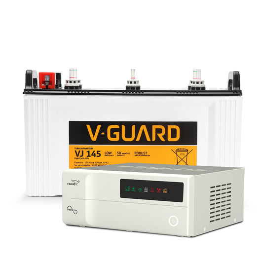 PRIME 750 Inverter + VJ 145 Battery Combo for Home, Office & Shops