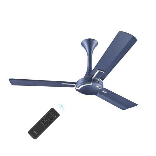 Exado Pro ES BLDC Ceiling Fan For Home, Anti Dust Coating, 5-Star Energy Saving, Remote Control, 100% Copper Motor, 1.2M (Riband Blue Matte)