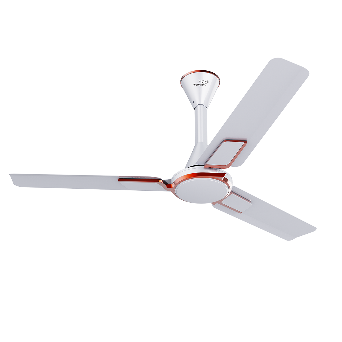 V Guard Blyzia Bs Ceiling Fan | Premium Decorative | Superior Aluminum Blades | 230 CMM Airflow | 370 RPM | Pearl White
