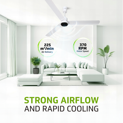 Zenair 5 Star 1200 mm 3 Blade Ceiling Fan  (BLDC Motor with Remote | Pearl White