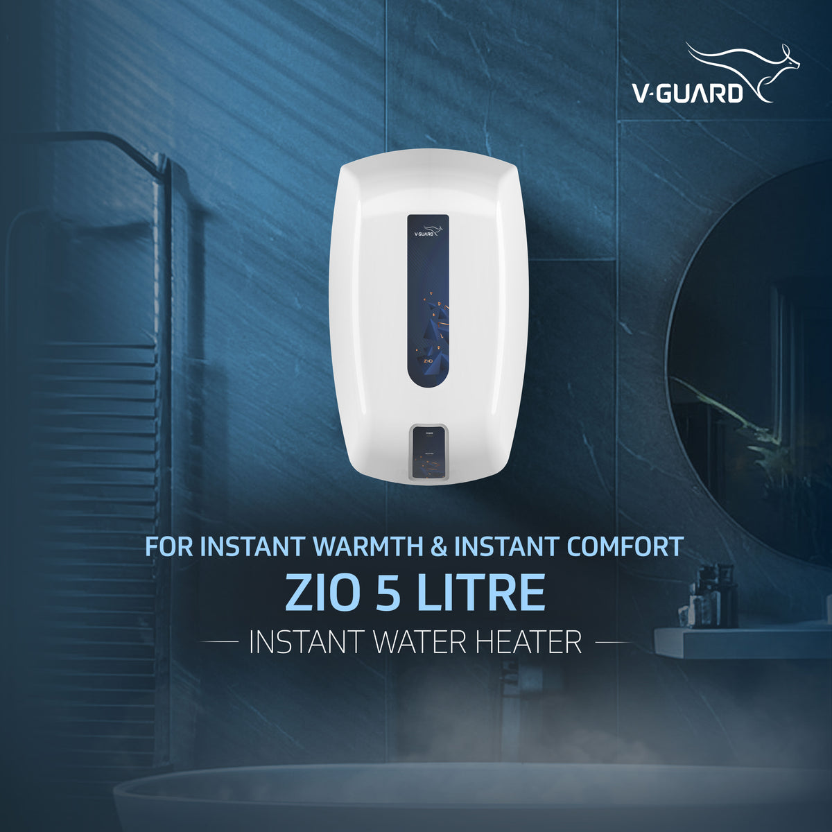 Zio Instant Water Heater | 5 Litre | 3000 W Heating | Free Pipes & Installation(₹1000/-Benefit)
