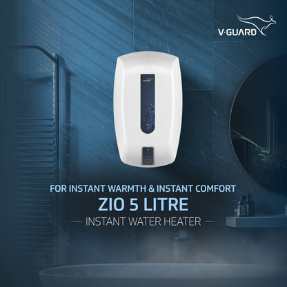 Zio Instant Water Heater | 5 Litre | 3000 W Heating | Free Pipes & Installation(₹1000/-Benefit)