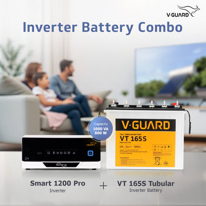 Smart Pro 1200 Inverter + VT 165S Battery combo for Home, Office & Shops