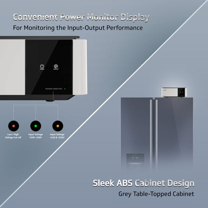 V-Guard Elegna 1000 Stabilizer for Inverter Refrigerator up to 1000 Litre| India’s Best Design Project | Wide Input Voltage Range (Working Range 125 VAC-290 VAC) | 3 Year Warranty by V-Guard | Grey