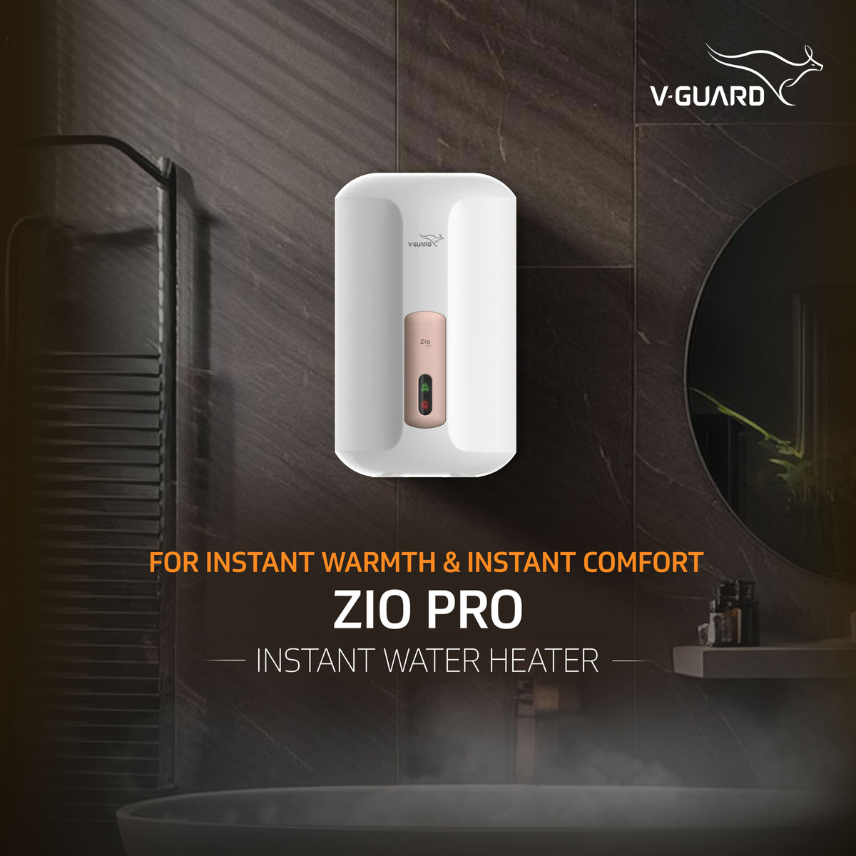 V-Guard Zio Pro Instant Water Heater | 3 Litre | 3000 W Heating | White-Blue | Free Connection Pipes & Installation(₹1000/-Benefit)