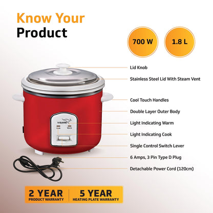 VRC 1.8 2CB Electric Rice Cooker