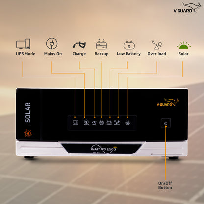 Smart Pro 1200 S Solar Inverter + VT 155D Battery Combo for Home, Office & Shops