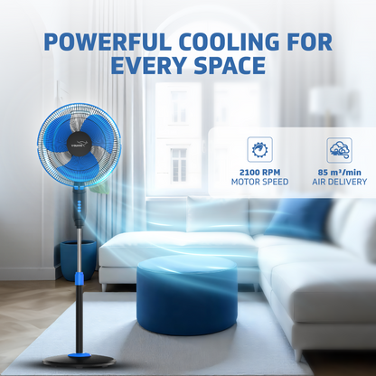 Gatimaan Pro HSP N High Speed Pedestal Fan, Blue Black