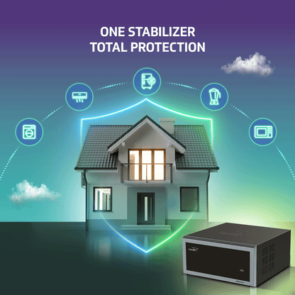 V-Guard Duralis 500 Mainline Stabilizer for Home | Digital Display | Thermal Overload Protection | Wide Input Voltage Range (Working Range 90 VAC-300 VAC) | 2 Year Warranty by V-Guard | Grey