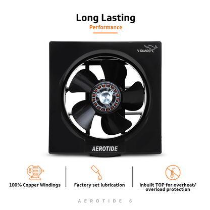 Aerotide 6 Black Exhaust Fan