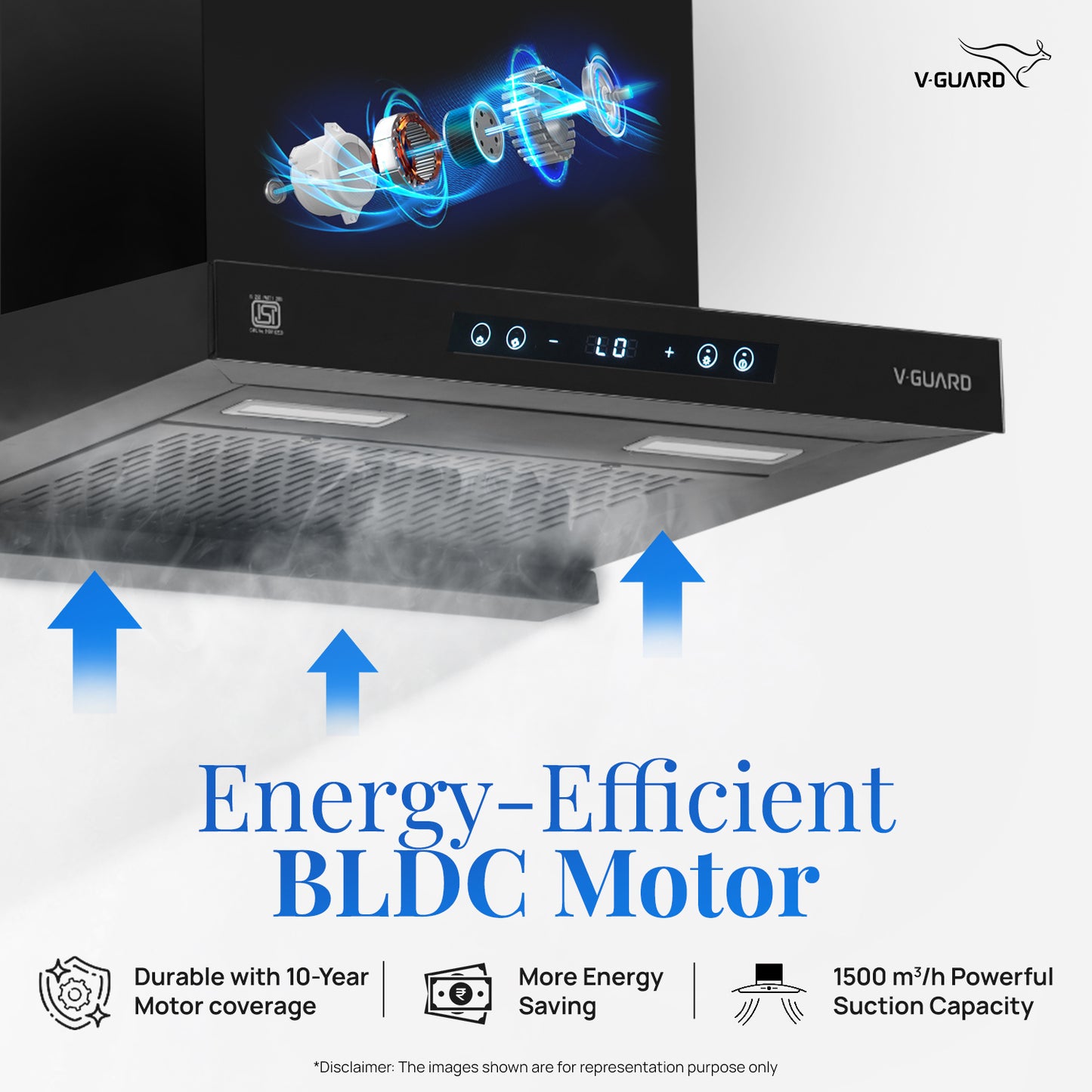 BT 60 | 60 cm BLDC Chimney | 1500 m³/hr suction | Low Noise Operation | Heat Auto Clean | 10 Year Motor Warranty | Touch Panel with Gesture Control