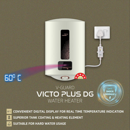 Victo Plus DG 15 L Water Heater with Safe Shock Module and Digital Display