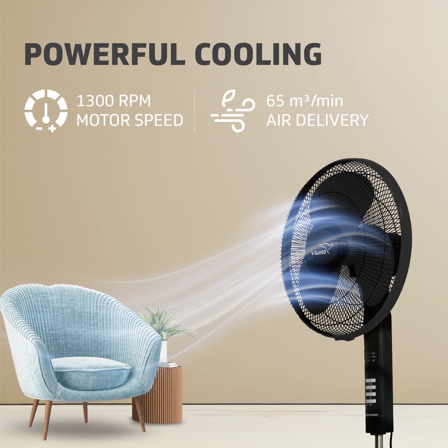 Esfera Remote 16 Black Pedestal Fan
