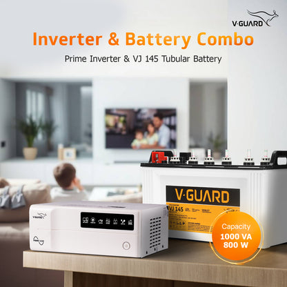 Prime 1150 Inverter and VJ 145 Battery Combo for Home, Office & Shops