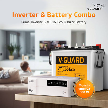 Prime 1150 Inverter and VT 165 Eco Battery Combo for Home, Office & Shops