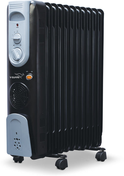 V-Guard EOFR 2900 Room Heater 13 Fin with 3 Power Settings| Quick heating with PTC fan | 2900 Watt |with 1 year warranty