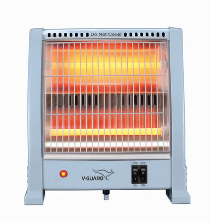 V-Guard EQT 800 Quartz Room Heater Noise free One year Warranty Automatic tips over protection Quick Heating