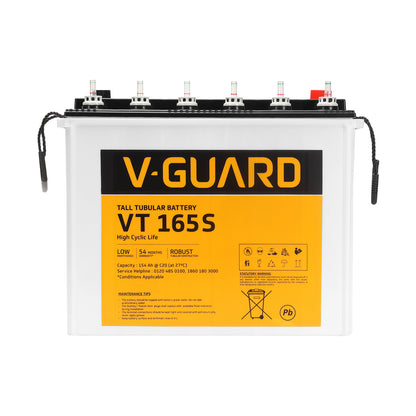 VT 165S Inverter Battery |Tubular Technology| High Backup Performance | 154Ah@C20 Capacity | 2.5 + 2 Year Warranty | 3 Months Additional Warranty