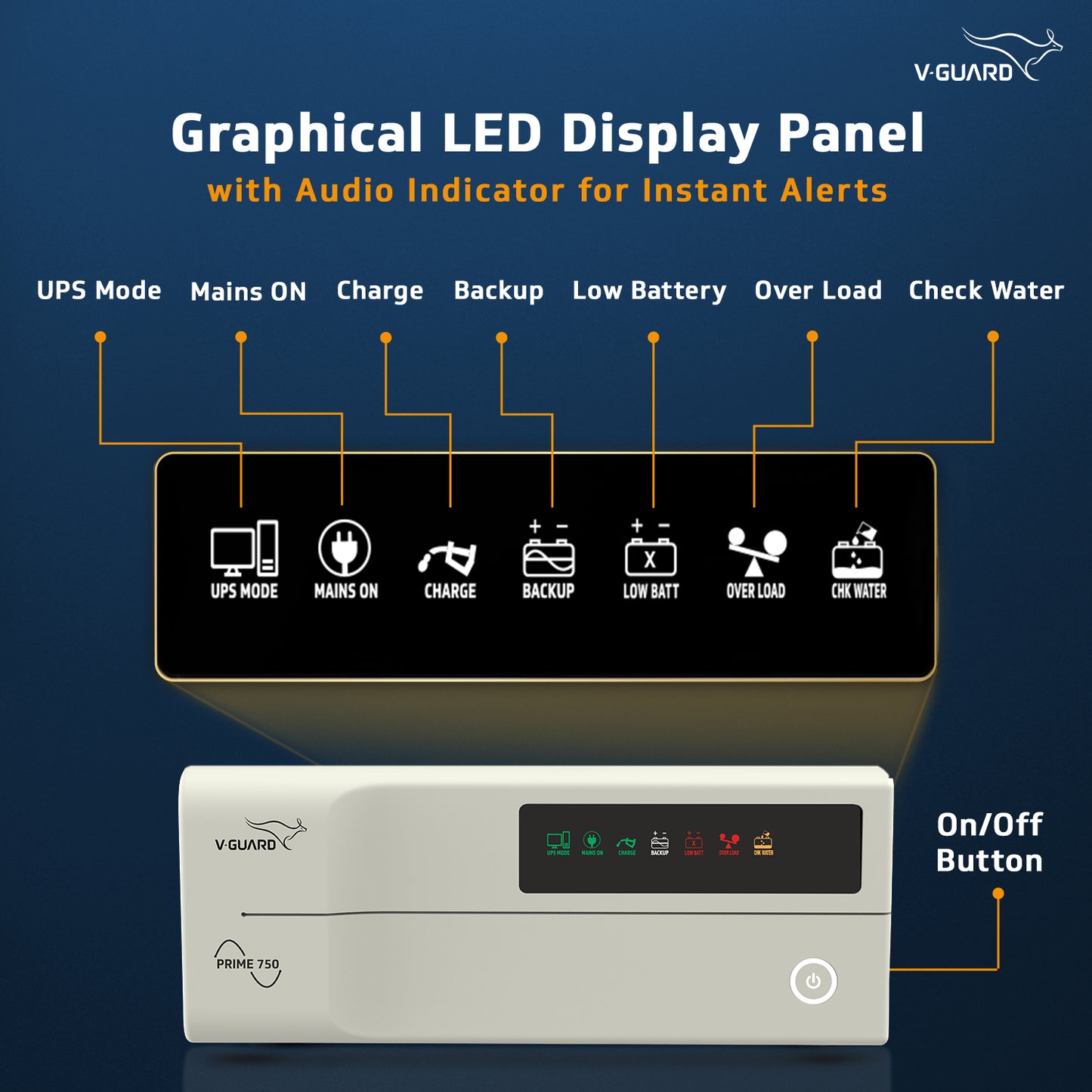 PRIME 750 Inverter + VT 155D Battery Combo for Home, Office & Shops