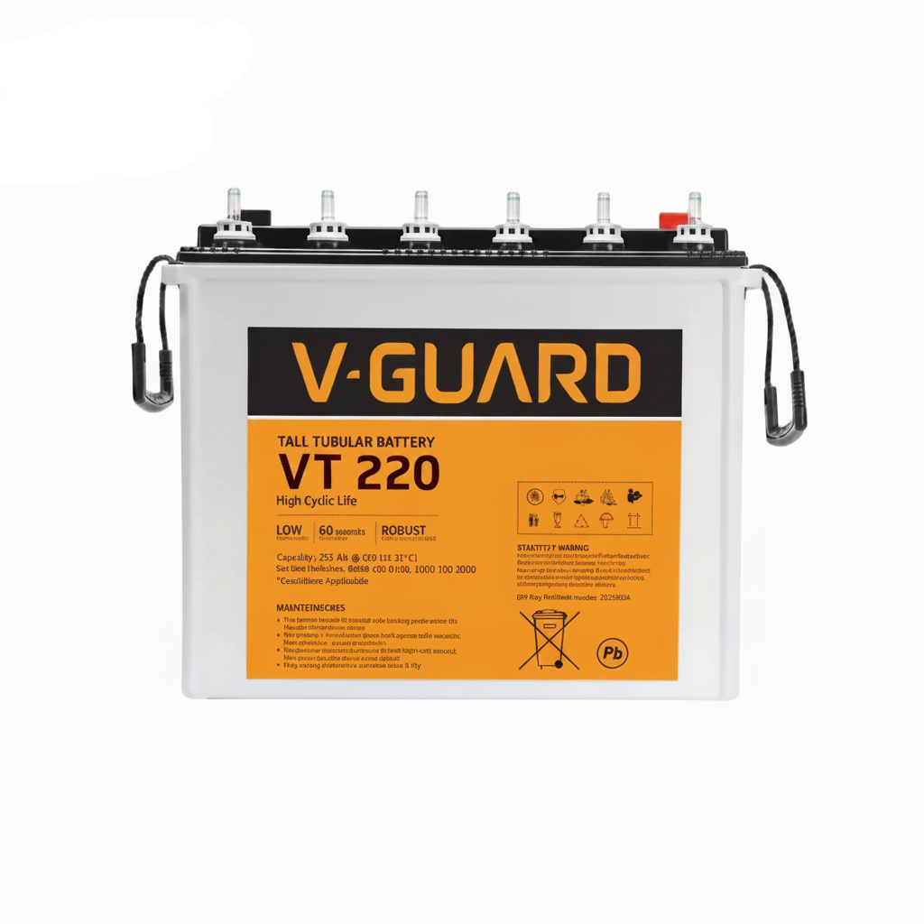 VT 220 Inverter Battery | Tubular Technology | High Backup Performance | 3+2 Years Warranty