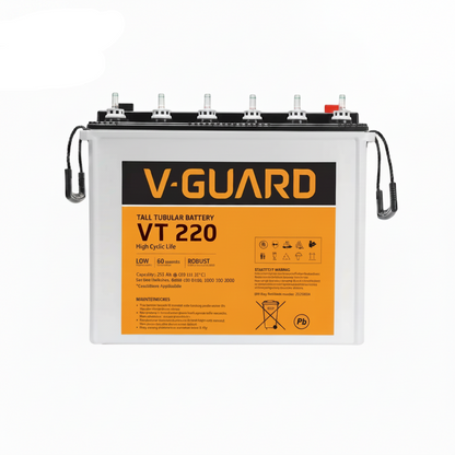 VT 220 Inverter Battery | Tubular Technology | High Backup Performance | 3+2 Years Warranty