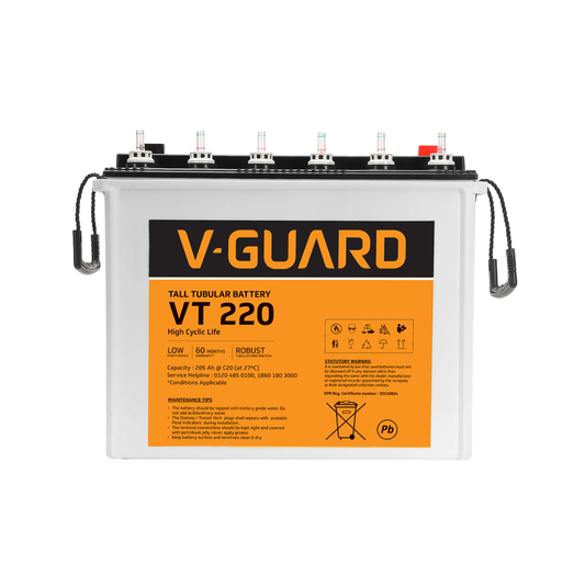 VT 220 Inverter Battery | Tubular Technology | High Backup Performance | 3+2 Years Warranty