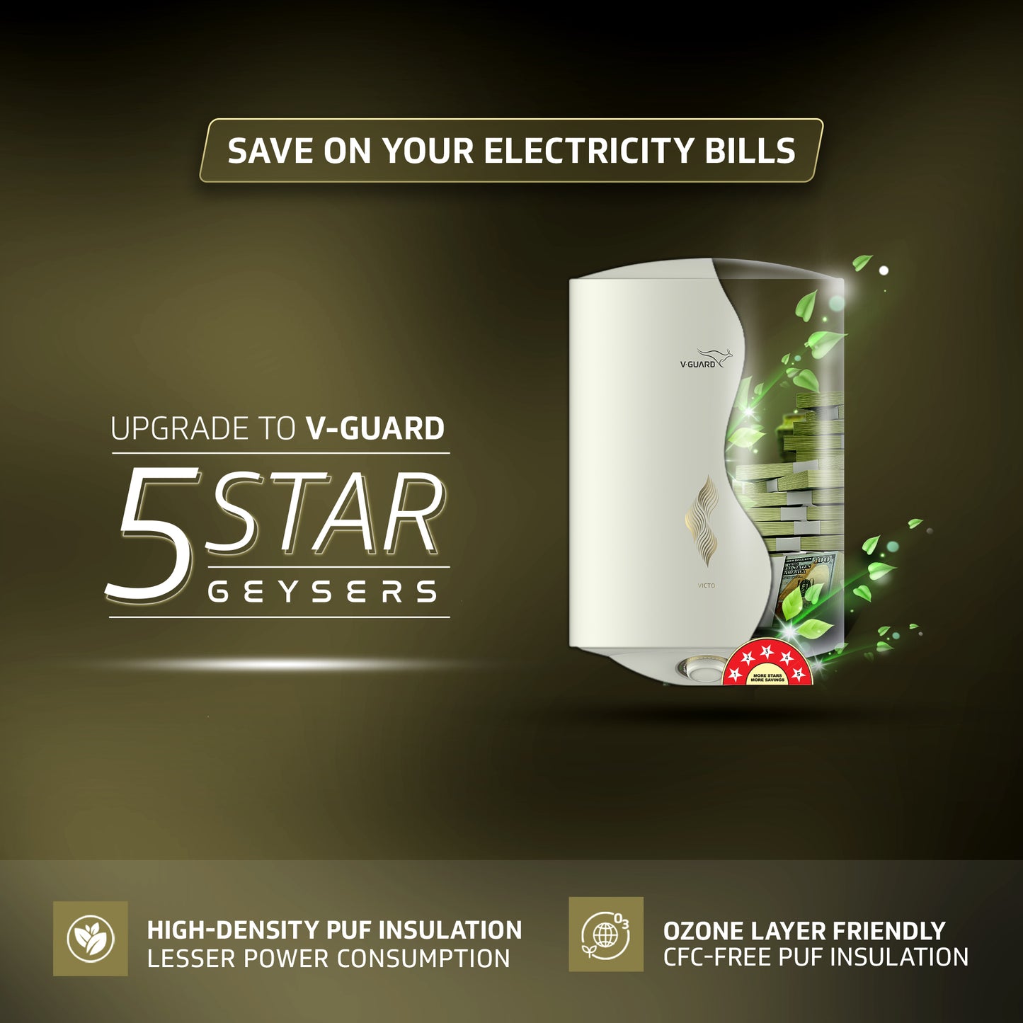 Victo 15 L Water Heater with BEE 5 Star Rating