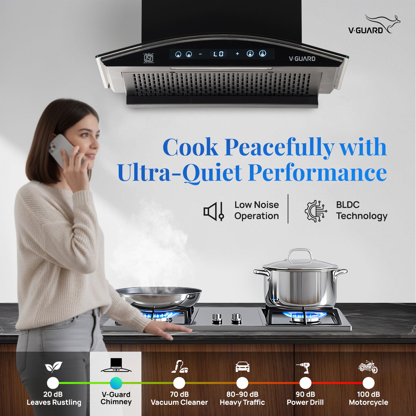 BX 60 | 60 cm BLDC Chimney | 1500 m³/hr suction | Low Noise Operation | Heat Auto Clean | 10 Year Motor Warranty | Touch Panel with Gesture Control