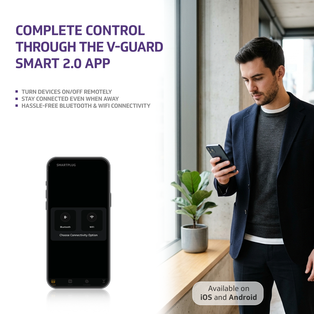 V-Guard 16A Smart Plug | Works with Alexa & Google Assistant | App Control, Timer, Scheduling & Remote Access | Smart Plug for Home Appliances | Ideal for Heavy Appliances | Energy Monitoring