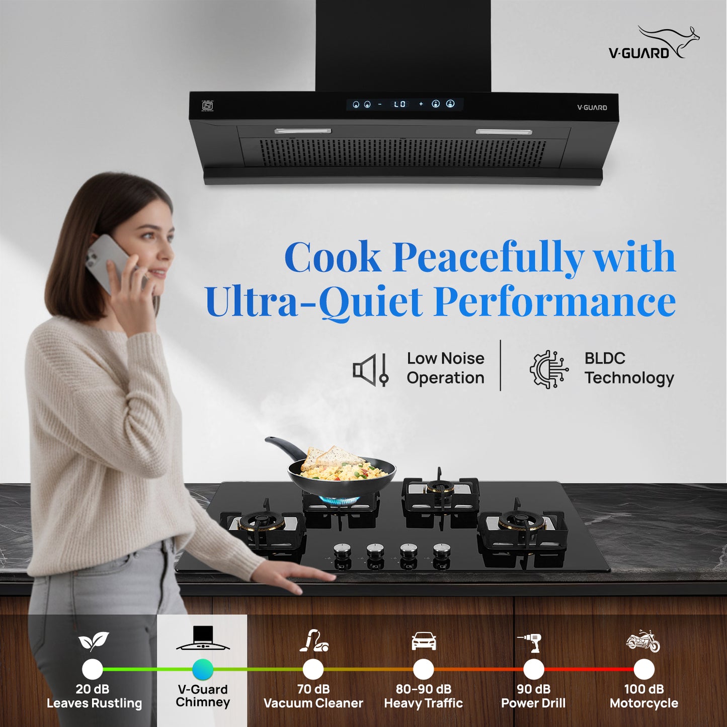 BT 90 | 90 cm BLDC Chimney | 1500 m³/hr suction | Low Noise Operation | Heat Auto Clean | 10 Year Motor Warranty | Touch Panel with Gesture Control