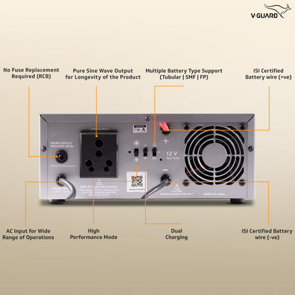 Smart Pro 1200 Inverter + VT 200 Battery Combo for Home, Office & Shops