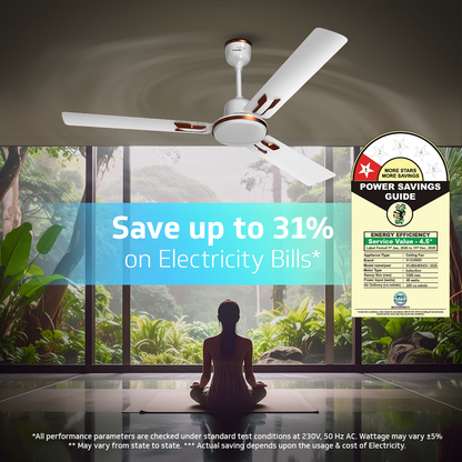 V-Guard Pace Art Bz Ceiling Fan for Home with Decorative Trims 1.2 M, Pebble