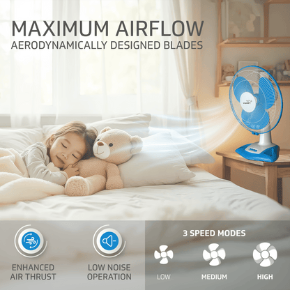 Esfera TF Table Fan, 1350 RPM, White Blue