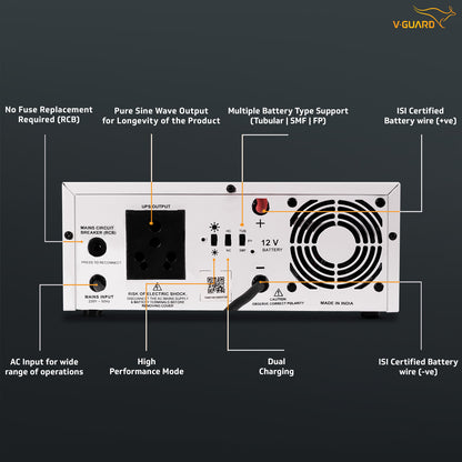 Prime 1150 Inverter + VT 200 Battery Combo for Home, Office & Shops