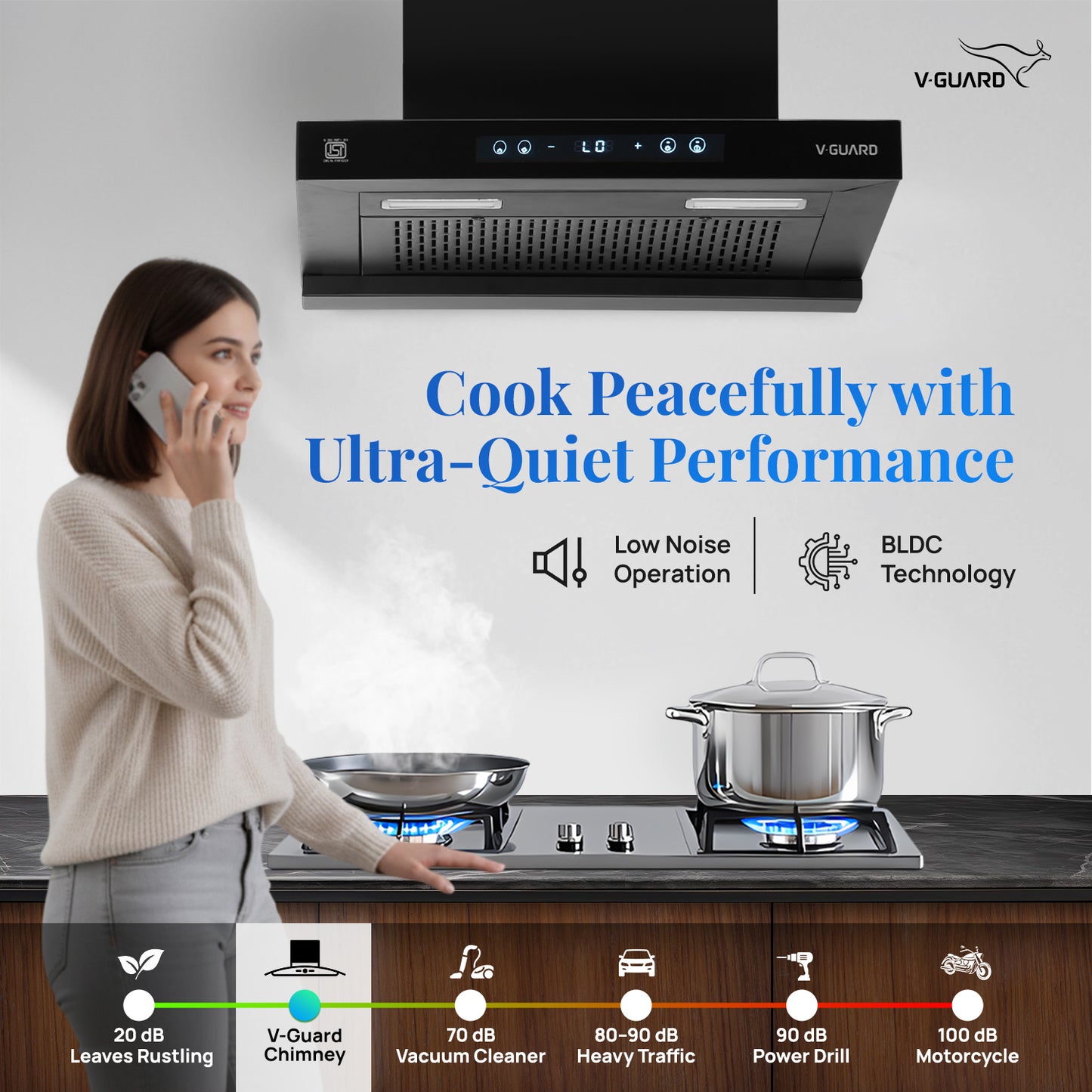BT 60 | 60 cm BLDC Chimney | 1500 m³/hr suction | Low Noise Operation | Heat Auto Clean | 10 Year Motor Warranty | Touch Panel with Gesture Control