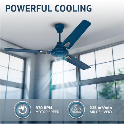 Windle Deco Bz Modern High Speed Ceiling Fan for Home 1.2 meters, Admiral Blue