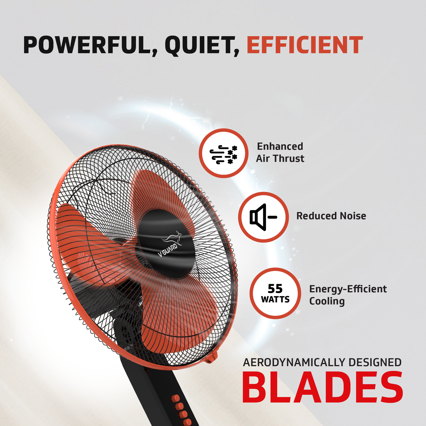 Esfera STS Plus 2-in-1 Pedestal Fan, 3 blade, 40 cm, Red Black