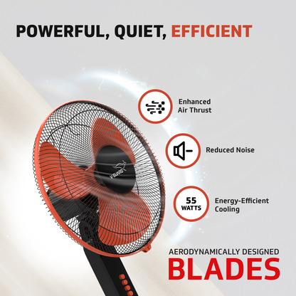 Esfera STS Plus 2-in-1 Pedestal Fan, 3 blade, 40 cm, Red Black