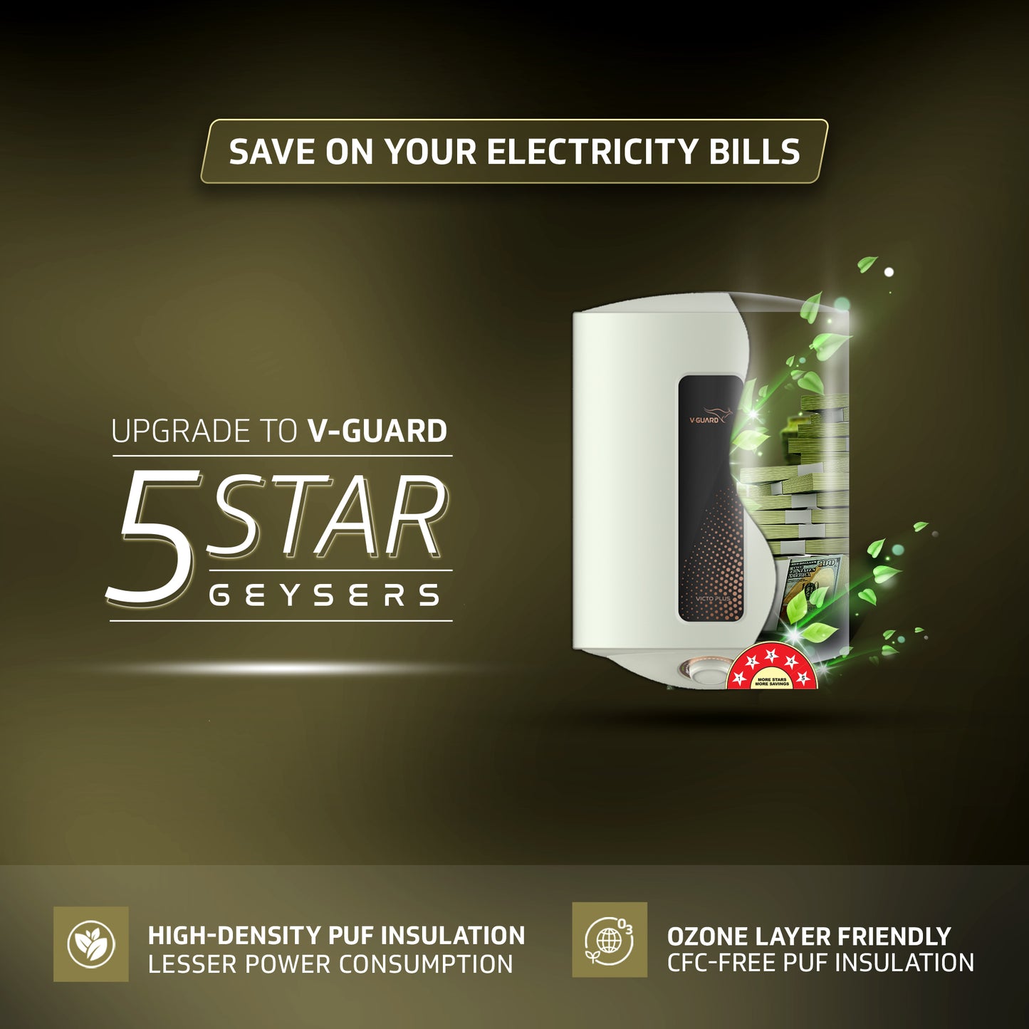 Victo Plus 10 L Water Heater with Safe Shock Module