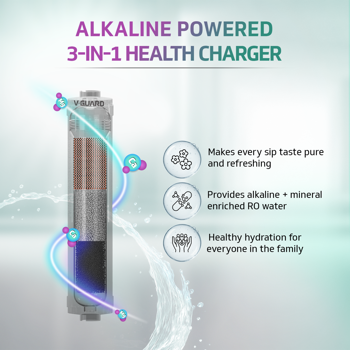 V-Guard Rejive 2X RO UV UF Alkaline Water Purifier with Stainless Steel Tank | No Service Cost for 2 Years: True Unconditional Warranty | 9 Stage RO+UV+UF+3-in-1 Health Charger | Retains Minerals | 5.5 L
