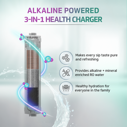 V-Guard Rejive 2X RO UV UF Alkaline Water Purifier with Stainless Steel Tank | No Service Cost for 2 Years: True Unconditional Warranty | 9 Stage RO+UV+UF+3-in-1 Health Charger | Retains Minerals | 5.5 L