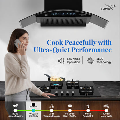 BX 90 | 90 cm BLDC Chimney | 1500 m³/hr suction | Low Noise Operation | Heat Auto Clean | 10 Year Motor Warranty | Touch Panel with Gesture Control