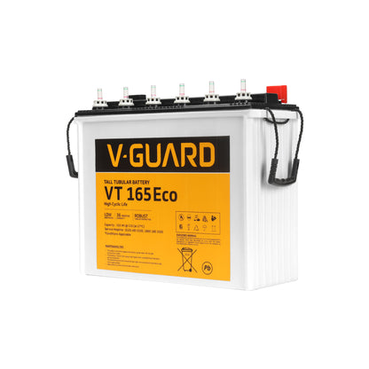 VT 165 Eco Inverter Battery |Tubular Technology| High Backup Performance | 152Ah@C20 Capacity | 18 + 18 Month Warranty