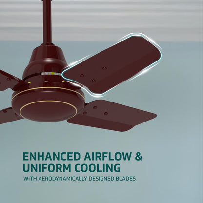 V-Guard Windle Pro Ps High Speed Ceiling Fan For Home | 830 RPM Motor | BEE 1 Star Rating | Glossy Finish | 4 Blade Ceiling Fan | 60 cm Sweep | Cherry Brown