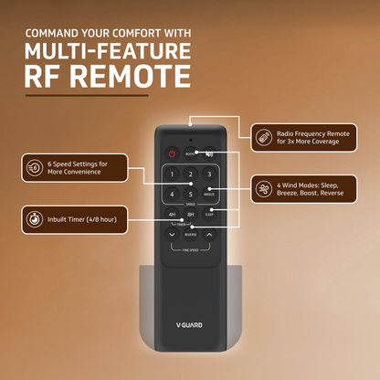 Windle Deco BLDC Ceiling fan with Remote, 1.2 m, 5-Star Rated, Matte Brown