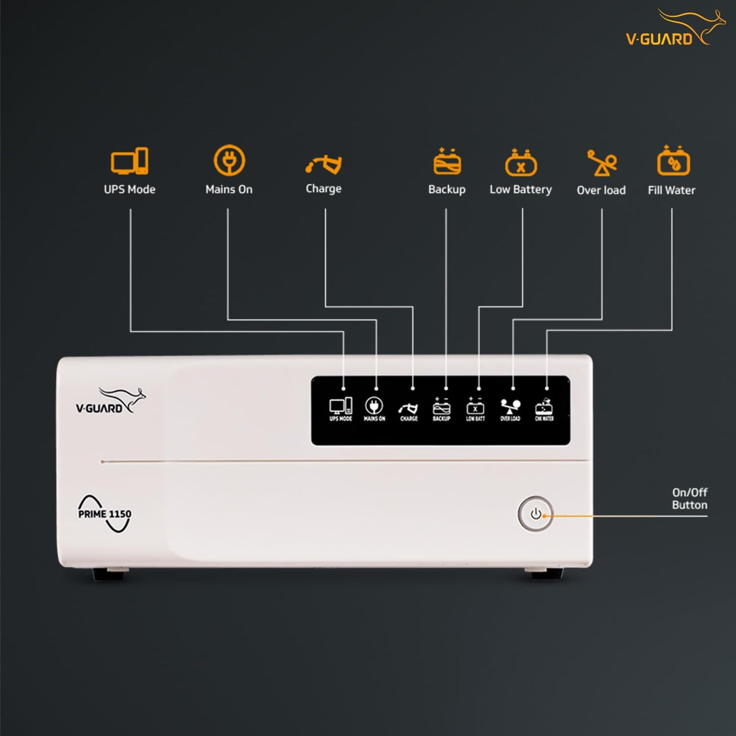 Prime 1150 Pure Sine Wave Inverter + VT 155D Battery Combo for Home, Office & Shops