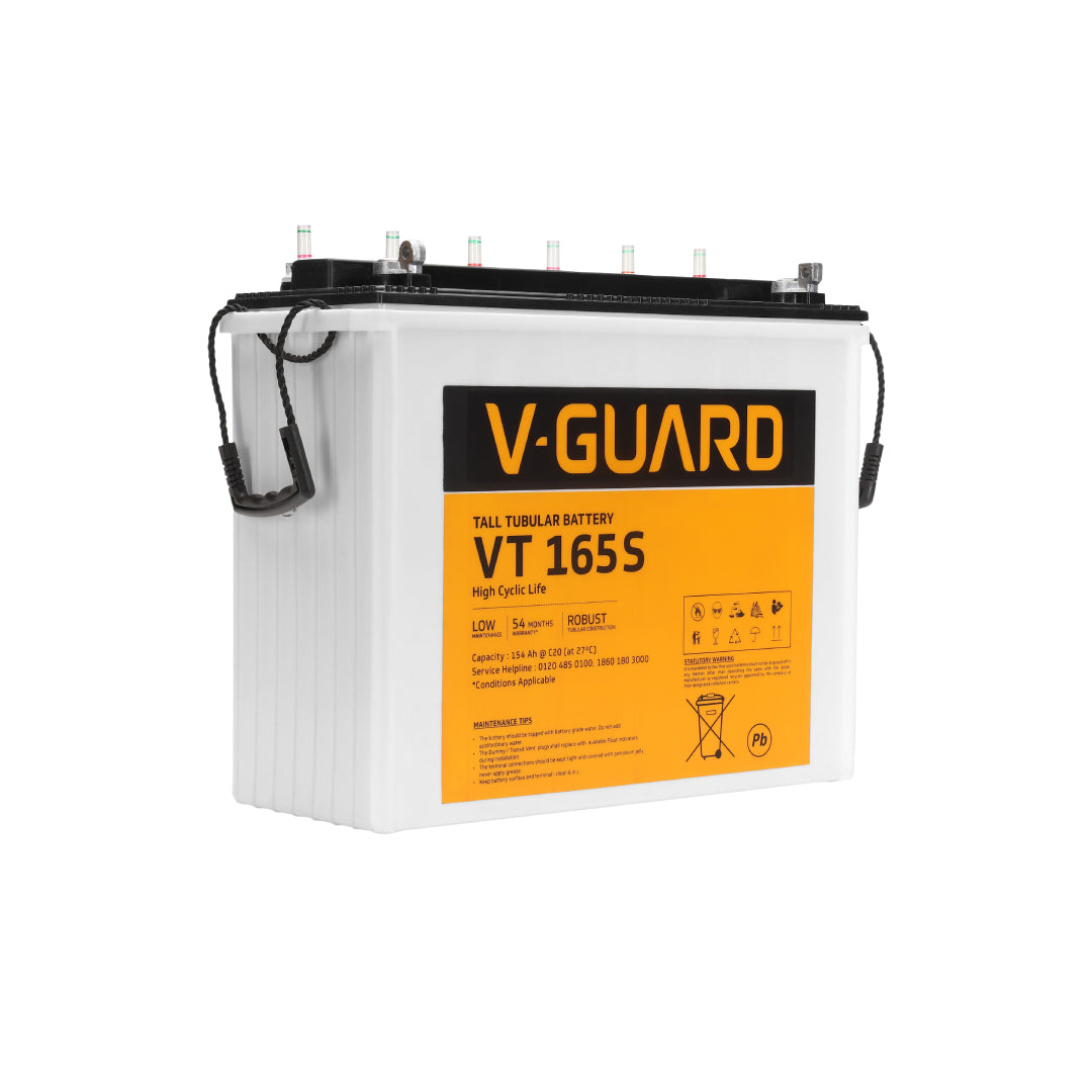 VT 165S Inverter Battery |Tubular Technology| High Backup Performance | 154Ah@C20 Capacity | 2.5 + 2 Year Warranty